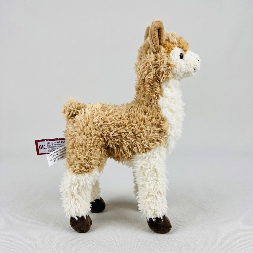Douglas Cuddle Toy Lena Llama 7" Plush Stuffed Animal Standing Beige White 1507